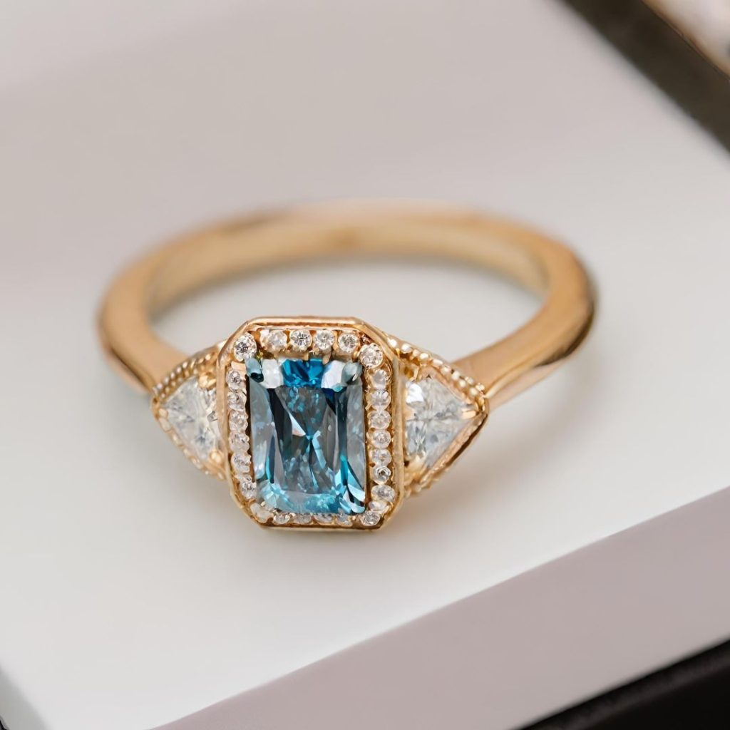 Blue Diamond Ring