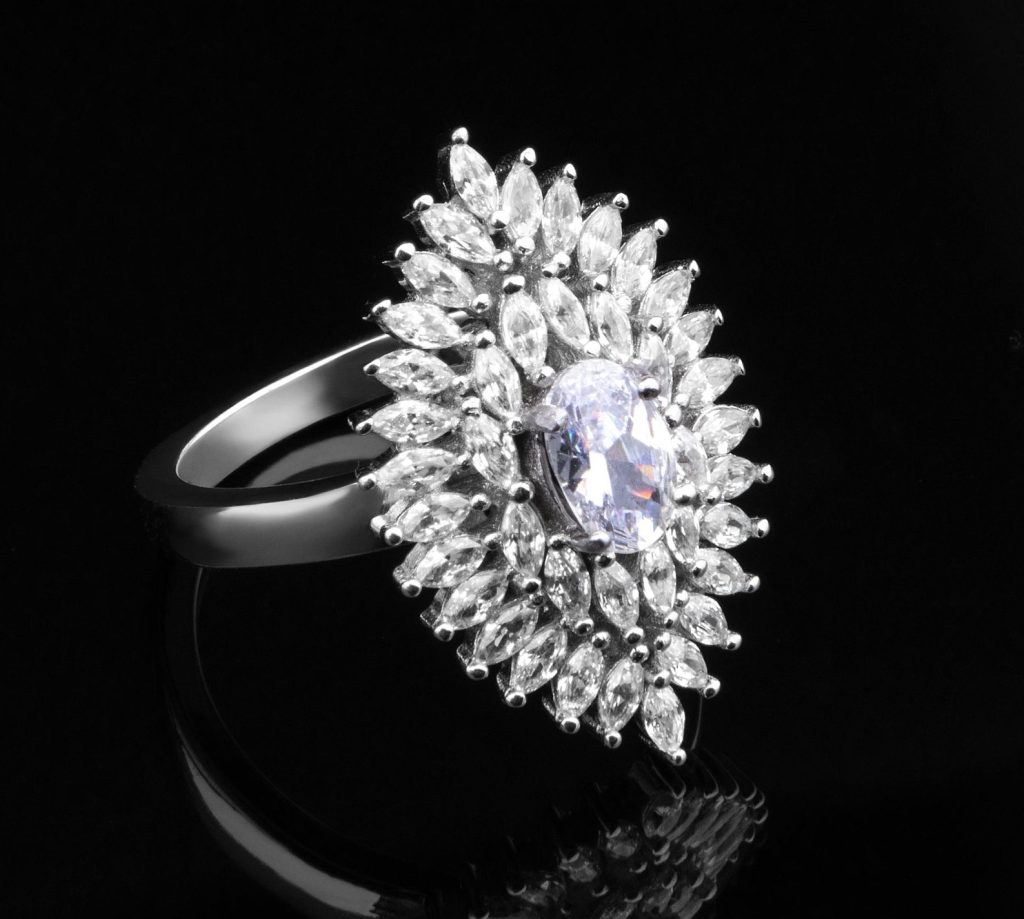 diamond cluster ring.