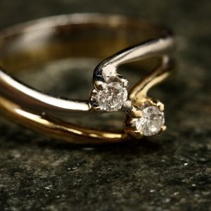 close up photo of ring with diamonds